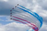The Red Arrows will be visible over Nottinghamshire on Sunday as they transit back to RAF Waddington