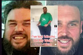 Simon Parnell, 42, tipped the scales at 35 stone but has lost 15 stone despite struggling to control himself around food.