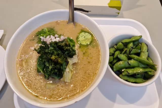 Everyday People's lunch deal is £16 for a giant bowl of ramen and edamame | Photo Ria Ghei