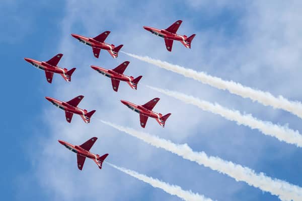 The Red Arrows will be visible over Nottinghamshire on Friday 